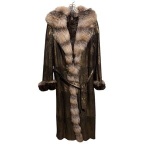 Pellessimo Paris Fur Coat Rabbit Fox Full Length Fully Lined Metallic Women’s S